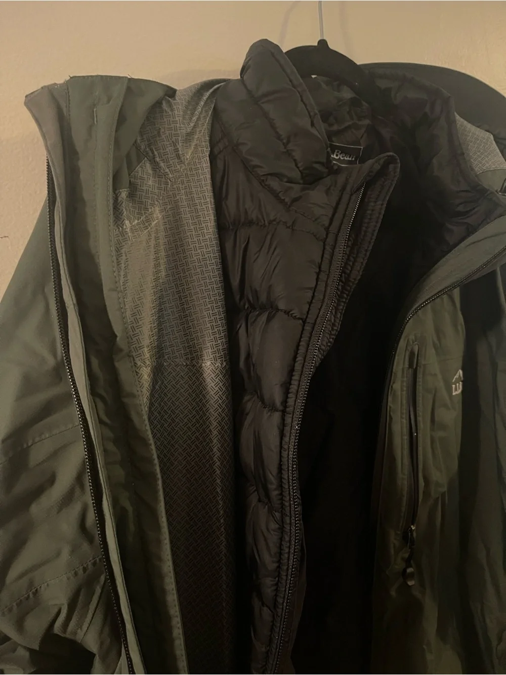 L.L. Bean Men's Hooded Olive Jacket